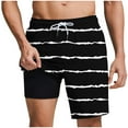 thumbnail image 1 of hotojiny Men's 2 in 1 Workout Shorts Fashion Striped Lounge Beach Shorts Drawstring Running Athletic Shorts with Pockets, 1 of 6