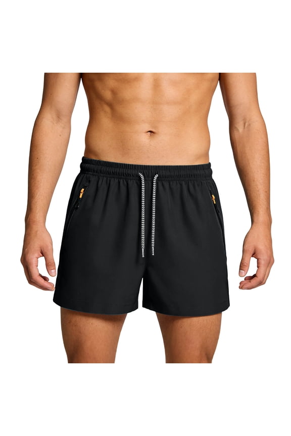 Men's 5 Inch Athletic Gym Shorts Breathable Quick Dry Workout Running Shorts Activewear with Zipper Pockets XS-3XL