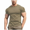 thumbnail image 1 of hotojiny Men's Athletic T-Shirt Stretch Slim Fit Performance Gym Muscle Shirt Breathable Running Workout Short Sleeve Tops, 1 of 7