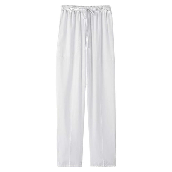 hotojiny Men's Athletic Training Pants Elastic Waist Breathable Gym Trousers Lounge Drawstring Straight Leg Pants