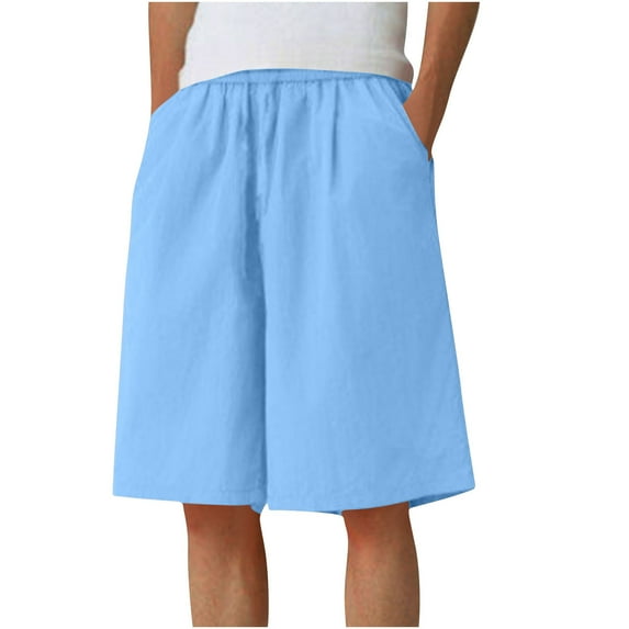 hotojiny Men's Big and Tall Bermuda Shorts Summer Baggy Wide Leg Beach Vaction Clothes Casual Workout Sweat Shorts Streetwear