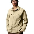 thumbnail image 1 of hotojiny Men's Button down Shirts Jackets Casual Long Sleeve Waterproof Shacket Lightweight Vintage Work Shirt with Pockets, 1 of 4