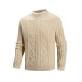 thumbnail image 1 of hotojiny Men's Cable Knit Pullover Sweater Casual Crewneck Long Sleeve Lightweight Knitted Sweaters Fall Winter Outfit, 1 of 5