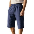 thumbnail image 1 of hotojiny Men's Capri Pants Casual Lightweight Big and Tall Beach Capris Drawstring Elastic Waist Cropped Trousers with Pockets, 1 of 7