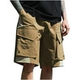 thumbnail image 1 of hotojiny Men's Cargo Shorts Casual Elastic Waist Wide Leg Shorts Big Tall Quick-Dry Drawstring Classic Workout Shorts with Pockets, 1 of 5