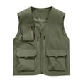 thumbnail image 1 of hotojiny Men's Cargo Vest Lightweight Zip up Sleeveless Travel Vest with Multi-pockets Outdoor Hiking Fishing Outwear, 1 of 4