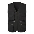 thumbnail image 1 of hotojiny Men's Casual Vests Lightweight Zipper Outdoor Fishing Work Vets Jackets V Neck Workout Travel Coat Multi Pockets, 1 of 6