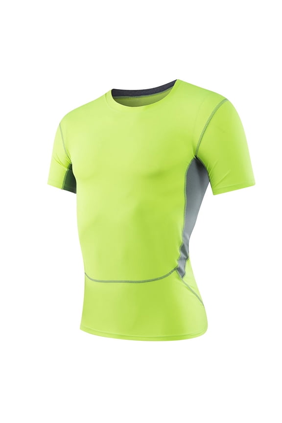 Mens Shirts Short Sleeve Quick Dry Sports Athletic Workout Tee Base Layer Undershirt T-Shirt Tops