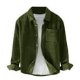 thumbnail image 1 of hotojiny Men's Corduroy Jacket Lightweight Casual Button down Shacket Fall Long Sleeve Shirts Coat with Pocket, 1 of 4
