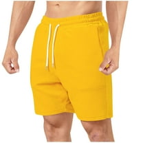 hotojiny Men's Corduroy Shorts Spring Casual Elastic Waist Drawstring Lightweight Short Pants with Pockets Comfort Beachwear