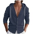 thumbnail image 1 of hotojiny Men's Cotton Linen Hoodies Shirts Fashion Stripes Long Sleeve Button down Summer Beach Tops Lightweight Fall Sweatshirt, 1 of 7