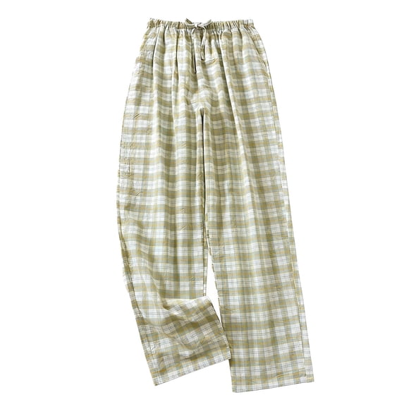 hotojiny Men's Cotton Pajama Pants Soft Plaid Pjs Bottoms Loungewear with Pockets Elastic Waist Sleepwear for Men