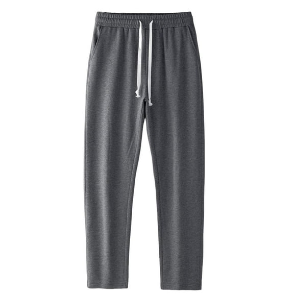 hotojiny Men's Cotton Sweatpants Lightweight Athletic Yoga Lounge Pants Open Bottom Casual Straight Leg Pants with Pockets