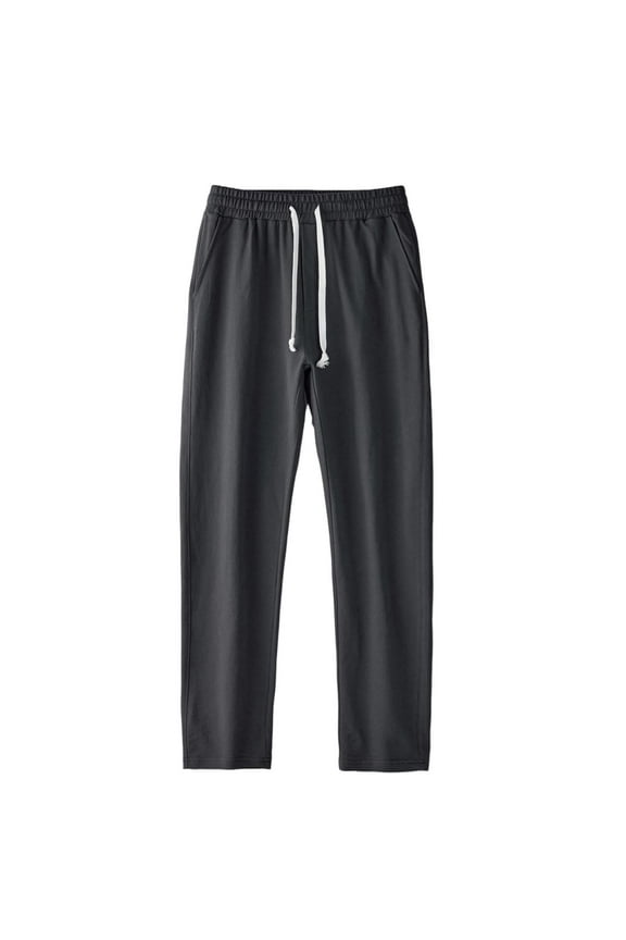 Men's Cotton Sweatpants Lightweight Athletic Yoga Lounge Pants Open Bottom Casual Straight Leg Pants with Pockets