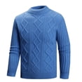 thumbnail image 1 of hotojiny Men's Crewneck Sweater Regular Fit Casual Warm Knitted Pullover Lightweight Solid Color Work Business Sweaters, 1 of 2
