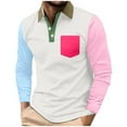 thumbnail image 1 of hotojiny Men's Fashion Shirt Casual Long Sleeve Big and Tall Golf Sport Pullover Stylish Colorblock Button Collared Casual Clothing, 1 of 7