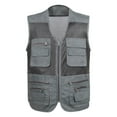 thumbnail image 1 of hotojiny Men's Fishing Vest Mesh Breathable Casual Travel Cargo Vest Fashion Sleeveless Outdoor Work Jacket with Multi Pockets, 1 of 3