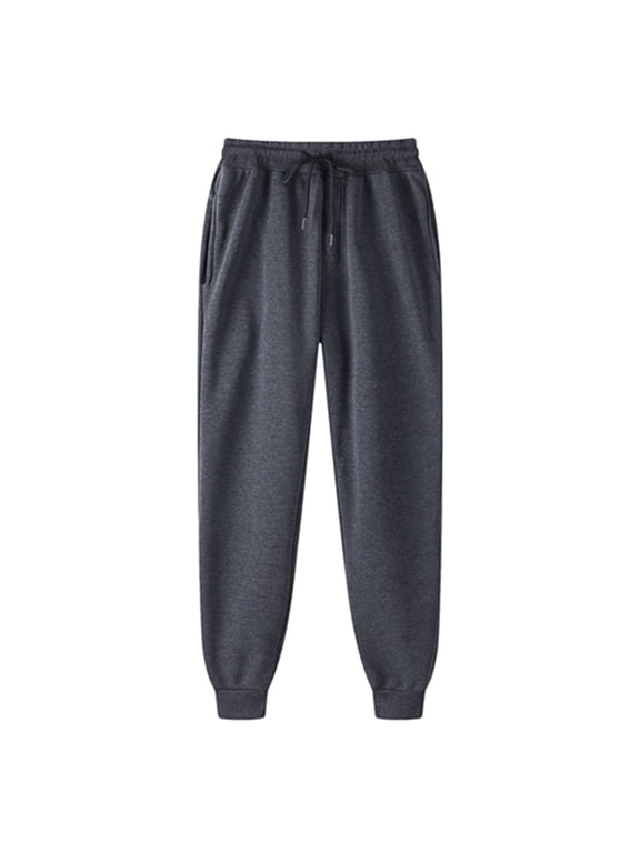 Men's Fleece Lined Sherpa Sweatpants Winter Warm Cinch Bottom Jogger Pants Lounge Athletic Pant with Pockets