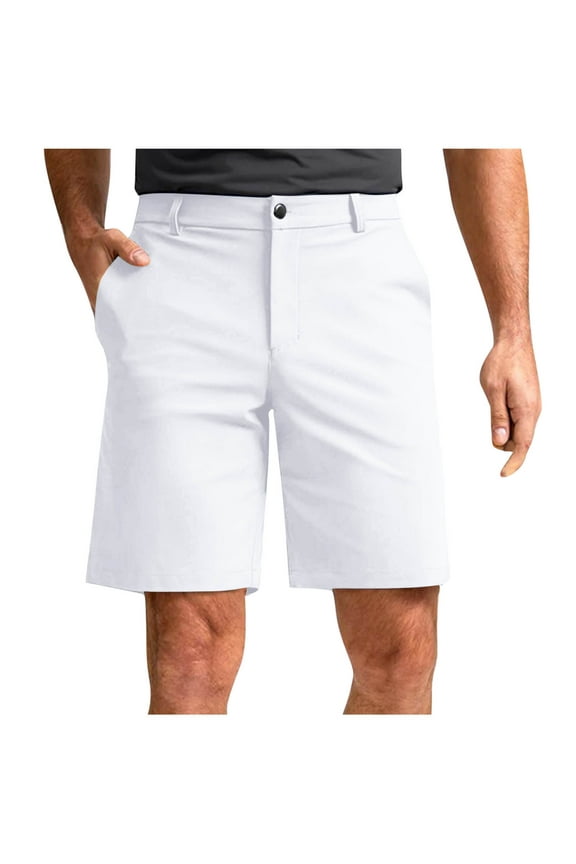 Men's Golf Shorts Summer Lightweight Button Outdoor Hiking Shorts Casual Straight Leg Dress Short Pants with Pockets