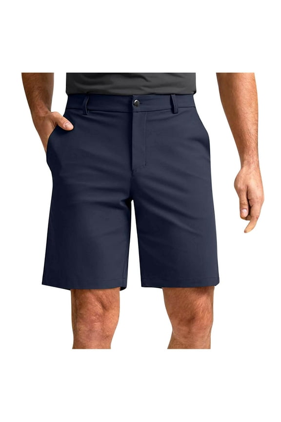 Men's Golf Shorts Summer Lightweight Button Outdoor Hiking Shorts Casual Straight Leg Dress Short Pants with Pockets