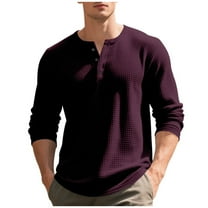 hotojiny Men's Henley Shirt Casual Long Sleeve Lightweight Button T-Shirts Fall Warm Workout Golf Pullover S-3Xl