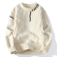 thumbnail image 1 of hotojiny Men's Knit Sweater Soft Crewneck Loose Fit Casual Tops Oversized Long Sleeve Ripped Trendy Pullover Streetwear Fall Clothing, 1 of 6