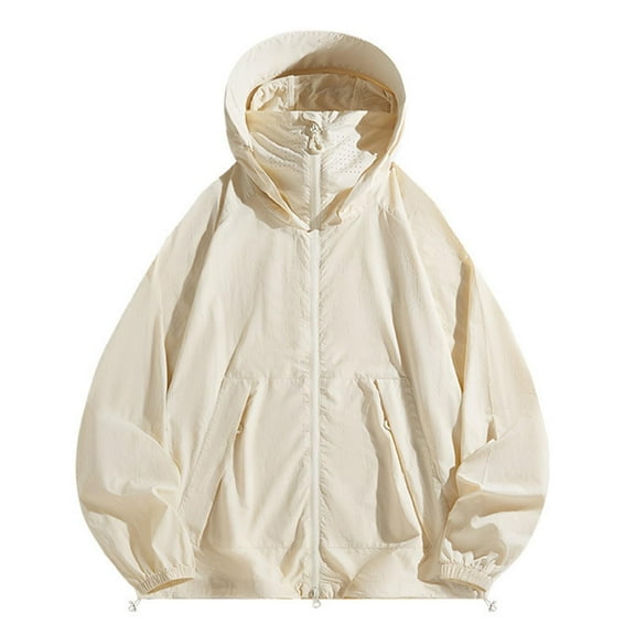 hotojiny Men's Light Jacket Casual Windbreaker Outdoor Camping Fall Coat Breathable Hooded Full Zip Running Athletic Sun Shirt