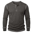 thumbnail image 1 of hotojiny Men's Long Sleeve Henley Shirts Crew Neck Button Spring Casual T-Shirts Soft Comfy Basic Tops(Dark Gray,XX-Large), 1 of 7