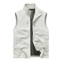 hotojiny Men's Outdoor Workout Vest Lightweight Quick Dry Travel Fishing Vest Big and Tall Sleeveless Jacket with Pockets