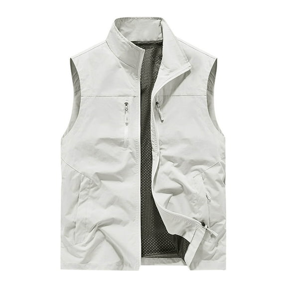hotojiny Men's Outdoor Workout Vest Lightweight Quick Dry Travel Fishing Vest Big and Tall Sleeveless Jacket with Pockets