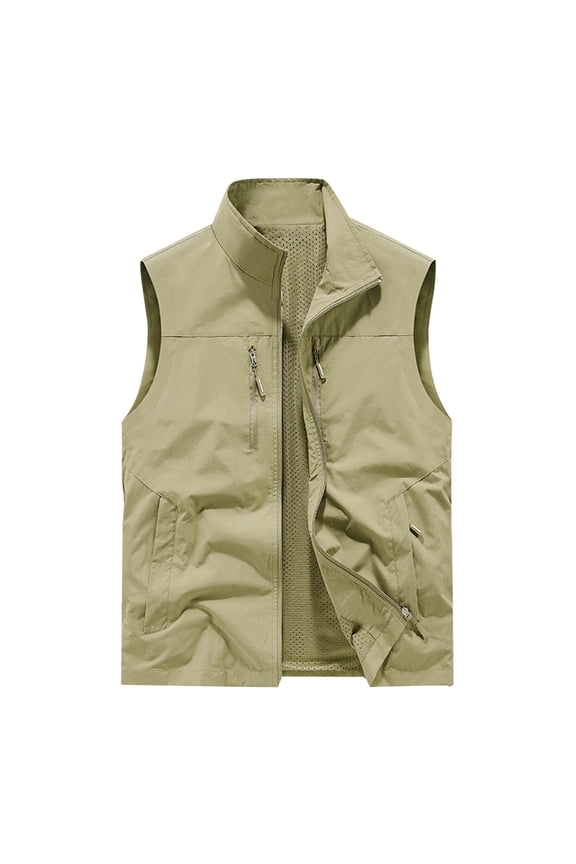 Men's Outdoor Workout Vest Lightweight Quick Dry Travel Fishing Vest Big and Tall Sleeveless Jacket with Pockets