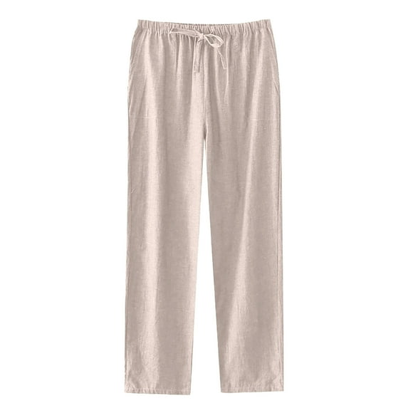 hotojiny Men's Pajama Pants Lightweight Solid Color Soft Pjs Bottoms Sleepwear Summer Drawstring Lounge Pants with Pocket