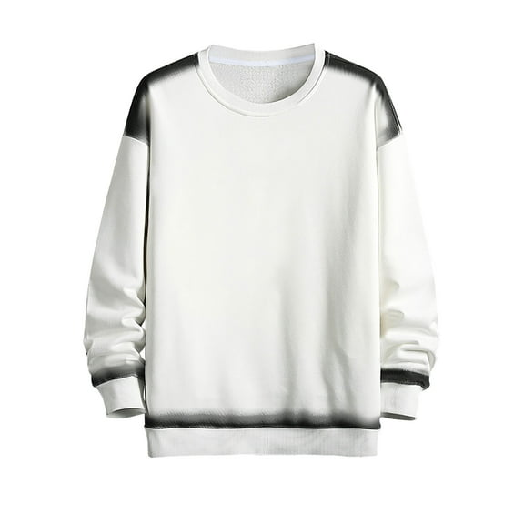 hotojiny Men's Plus Size Sweatshirt Fleece Lined Soft Warm Shirts Casual Crewneck Color Block Trendy Pullover Tops