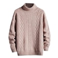 thumbnail image 1 of hotojiny Men's Pullover Winter Turtleneck Long Sleeve Knitted Sweater Comfortable Warm Thick Base Layer Textured Tops, 1 of 7