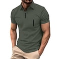 thumbnail image 1 of hotojiny Men's Quarter Zip Pullover Lightweight Collar Sweatshirts Short Sleeve Golf Shirts Performance Athletic Casual Workout Tees, 1 of 7