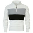 thumbnail image 1 of hotojiny Men's Quarter Zip Pullover Long Sleeve Colorblock Golf Shirts Lightweight Fashion Stand Collar Work Sweatshirts, 1 of 6