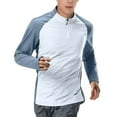 thumbnail image 1 of hotojiny Men's Running Shirt Long Sleeve Quarter Zip Pullover Fashion Color Block Quick Dry Athletic Workout Sweatshirts Big and Tall, 1 of 7