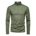 thumbnail image 1 of hotojiny Men's Running Shirt Slim Fit Long Sleeve Quarter Zip Pullover Breathable Sun Protect Athletic Workout Shirts, 1 of 3