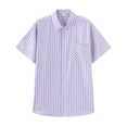 thumbnail image 1 of hotojiny Men's Short Sleeve Shirt Regular Fit Button Down Collar Shirts Business Wedding Casual Plaid Shirt with Pocket, 1 of 6