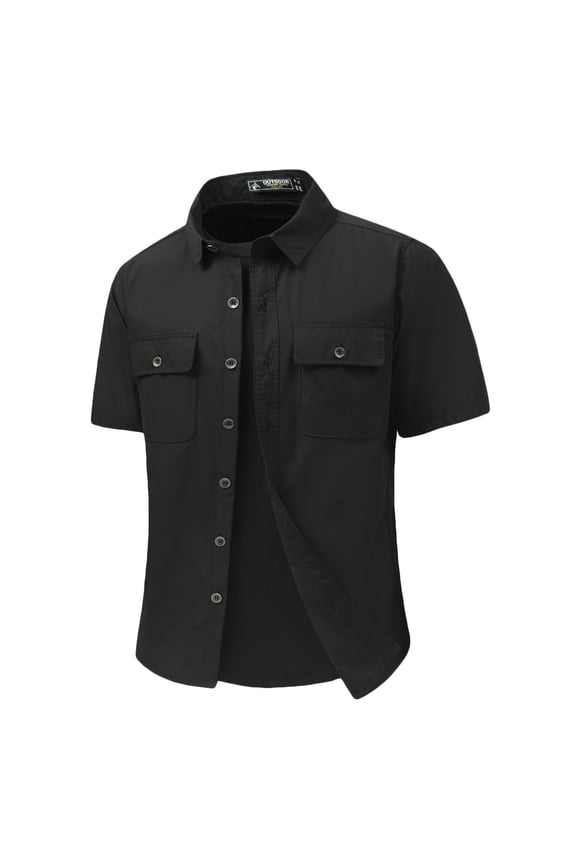 Men’s Short Sleeve Work Shirt Button Down Shirts for Men Lightweight Hiking Fishing Cargo Shirt for Daily Wear XS-XXXL