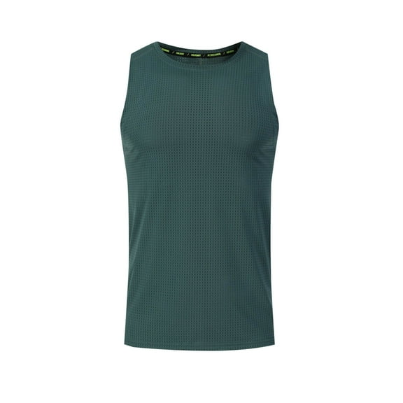 hotojiny Men's Sleeveless Workout Shirt Lightweight Crew Neck Quick Dry Tank Tops Casual Summer Bodybuilding Run Gym Muscle Tee