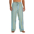 thumbnail image 1 of hotojiny Men's Striped Pants Casual Linen Pants Comfortable Elastic Waist Summer Trousers Loose Fit Lightweight Beach Clothes, 1 of 6