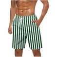 thumbnail image 1 of hotojiny Men's Summer Shorts Casual Fashion Striped Beach Shorts Lightweight Drawstring Elastic Waisted Short Pants with Pockets, 1 of 5