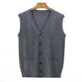 thumbnail image 1 of hotojiny Men's Sweater Vest Lightweight V Neck Button down Vest Classic Graphic Sleeveless Knit Cardigan Vest Warm Clothes, 1 of 5
