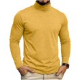 thumbnail image 1 of hotojiny Men's Turtleneck Shirts Comfortable Long Sleeve Pullover Mock Classic Fit T-Shirt Basic Solid Color Tops Base Layer, 1 of 6