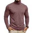 thumbnail image 1 of hotojiny Men's Turtleneck Shirts Comfortable Long Sleeve Pullover Mock Classic Fit T-Shirt Basic Solid Color Tops Base Layer, 1 of 6