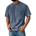 thumbnail image 1 of hotojiny Men's Washed T-Shirt Big and Tall Vintage Streetwear Casual Crew Neck Short Sleeve Oversized Tee with Pocket, 1 of 4