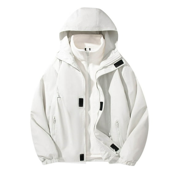 hotojiny Men's Winter Outdoor Coat Full-Zip Fleece Lined Removable Liner Jacket Fall Warm Coat Big and Tall Mountain Ski Snow