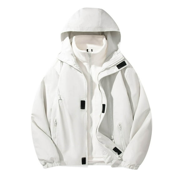 hotojiny Men's Winter Outdoor Coat Full-Zip Fleece Lined Removable Liner Jacket Fall Warm Coat Big and Tall Mountain Ski Snow
