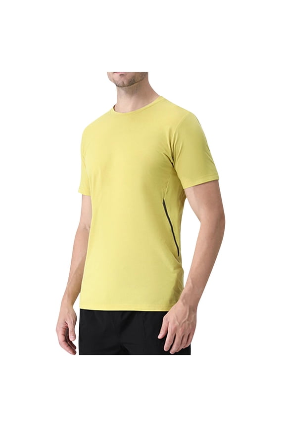 Men's Workout Running Shirts Breathable Quick Dry Regular Fit T-Shirt Gym Athletic Short Sleeve Summer Tee